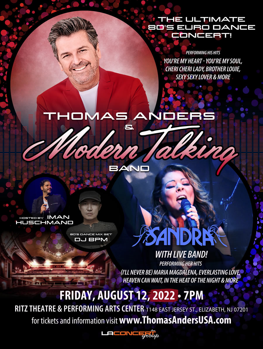 Thomas Anders & Modern Talking Band & Sandra in New Jersy August 12, 2022